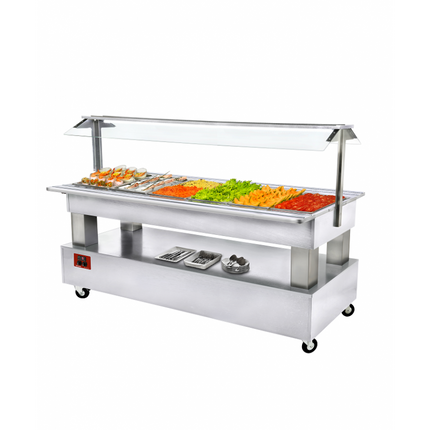 Buffet salad bar central réfrigéré 6xGN1/1