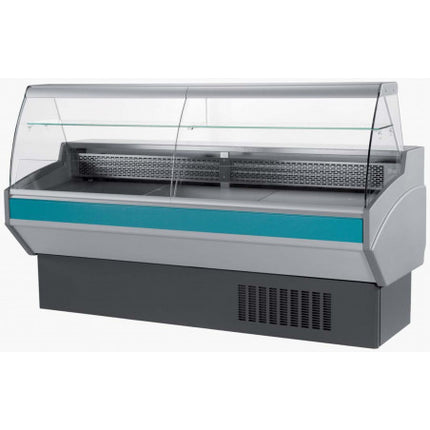 VITRINE SALINA VITRE BOMBE 1500MM BLEU