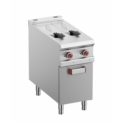 Friteuse électrique 2 cuves de 8L sur meuble fermé