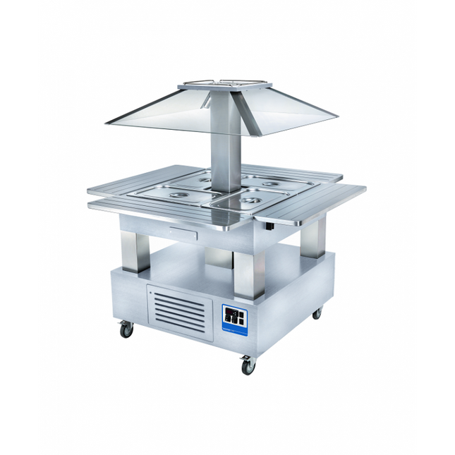 Ilot buffet chauffant bain-marie 4xGN1/1
