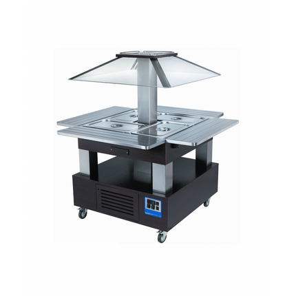 Ilot buffet chauffant bain-marie 4xGN1/1