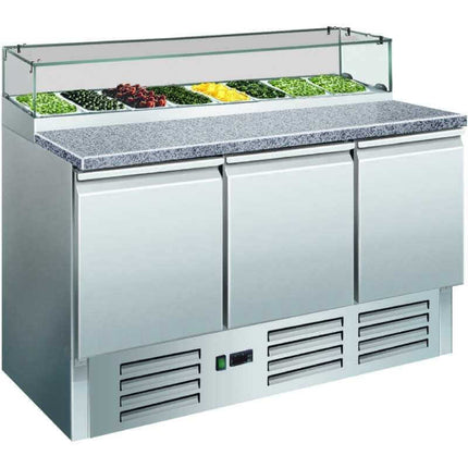 SALADETTE RÉFRIGÉRÉE 3 PORTES AVEC PLAN DE TRAVAIL EN GRANIT