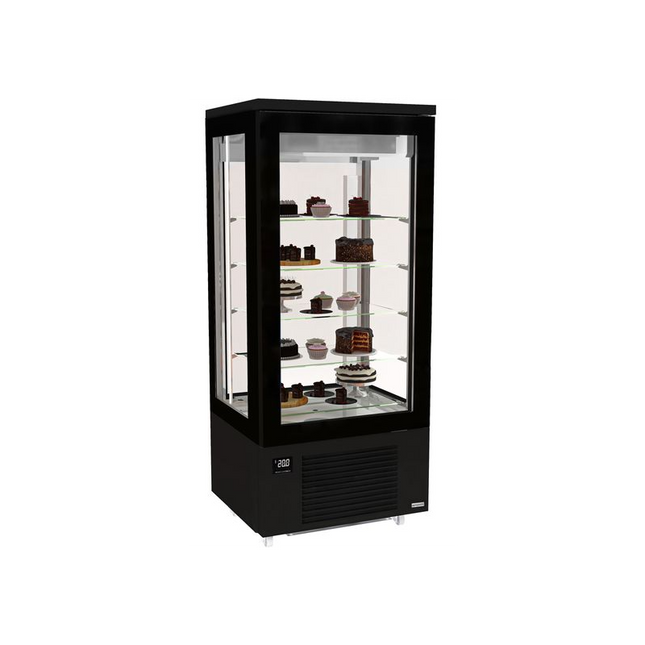 Vitrine réfrigérée négative statique 400L, 4 faces